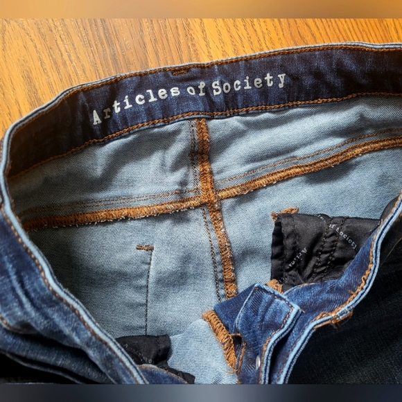 Articles Of Society Womens Dark Wash Denim Jeans 25" Waist Stretch Low Rise - Picture 6 of 12